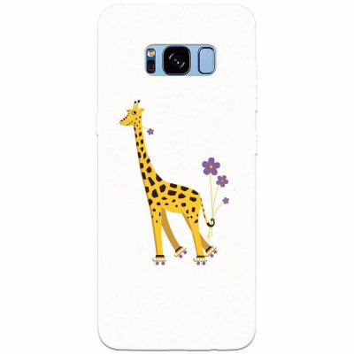 Husa silicon pentru Samsung S8 Plus, Rollerskating Girafe Illustration foto