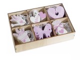 Cumpara ieftin Set 72 decoratiuni lemn Lavanda 20.5x13.5x4 cm