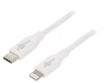 Cablu USB 2.0 Apple Lightning la USB-C 0.5m Alb 87W, Goobay