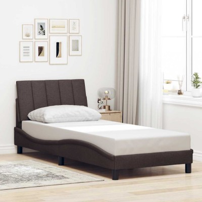 vidaXL Cadru de pat fără saltea, Hanko, maro &amp;icirc;nchis, 80x200 cm, textil 3310352 foto