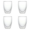 Set 4 Pahare din sticla Borosilicata cu pereti dubli, 350 ml x 4, Jovy
