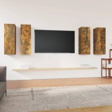 VidaXL Comode TV, 4 buc., stejar fumuriu, 30,5x30x90 cm lemn prelucrat