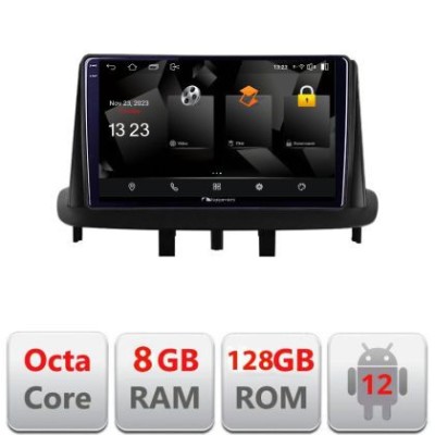Navigatie Renault Megane 3 5960Pro-145 Android Octa Core Qualcomm 2K Qled 8+128 DTS DSP 360 4G Optical CarStore Technology foto