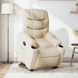 VidaXL Fotoliu rabatabil cu ridicare pe verticală, crem, textil 3206653