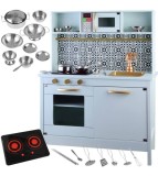 Bucatarie din lemn pentru copii MDF cu efecte sonore 72x30x90