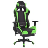 Cumpara ieftin Scaun birou rabatabil, design racing, cu suport picioare, verde