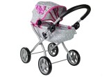 Carucior pentru papusi Alice Star, gri cu roz