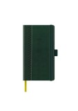 Agenda nedatata A5 Castelli, coperta rigida verde/auriu, elastic verde, dictando ivory, Litera