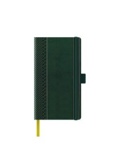 Agenda nedatata A5 Castelli, coperta rigida verde/auriu, elastic verde, dictando ivory