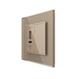 Cumpara ieftin Priza USB-A + USB-C cu Rama Din Sticla si Tasta Falsa LIVOLO SmartElectro IntelligentHouse
