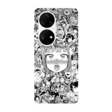 Husa compatibila cu Huawei P40 Pro model Ahegao Black&amp;amp;White, Silicon, TPU, Viceversa, Transparent, Carcasa