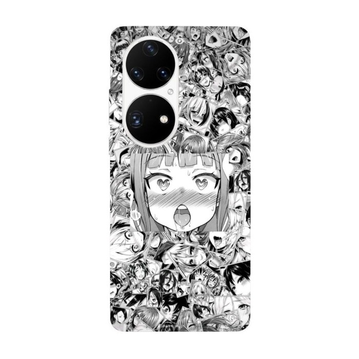 Husa compatibila cu Huawei P40 model Ahegao Black&amp;amp;White, Silicon, TPU, Viceversa