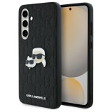 Husa Samsung Galaxy S24 FE - Karl Lagerfeld Hardcase Leather (KLHCS24FEPGKLKCPK) - Monogram Karl&amp;Chaoupette Head Pin