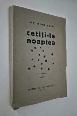 Carte veche 1930 Ion Minulescu Cetiti-le noaptea portret Iosif Iser foto