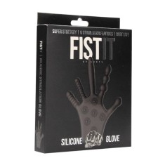 Mănușă erotică FIST IT BY SHOTS Stimulation Glove, din silicon, cu texturi diverse pentru stimulare vaginală și anală, negru