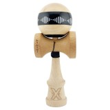 Kendama X FREQUENCY Originala, Profesionala, Cyrax, Big Cups V2, Super Sticky cu Cupe Mari, Rulment Metalic, din lemn 18 cm, Ata 55 cm, Negru/Maro