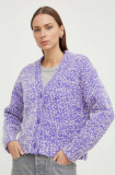 Samsoe Samsoe cardigan din lana culoarea violet, călduros