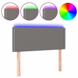 Cumpara ieftin Tablie de pat cu LED, gri inchis, 90x5x78/88 cm, textil