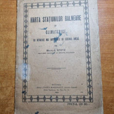 harta statiunilor balneare si climaterice - din anul 1922-dimensiuni 63 / 48 cm
