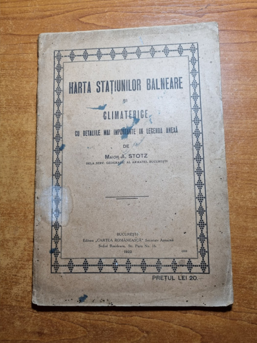 harta statiunilor balneare si climaterice - din anul 1922-dimensiuni 63 / 48 cm