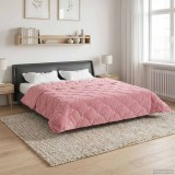 vidaXL Duvet de iarnă Roz 220 x 240 cm Microfibră și fleece Teddy 42026346