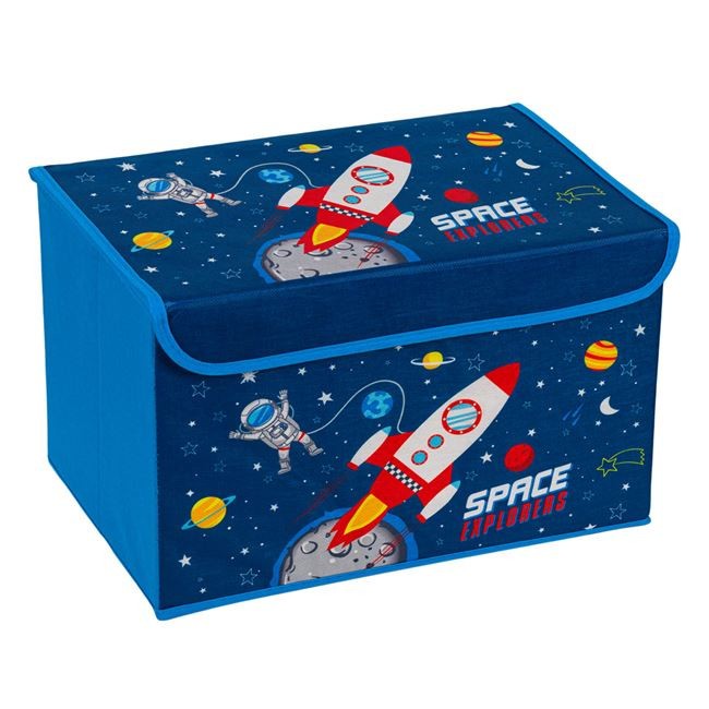 Cutie pentru depozitare, realizata din poliester, astronaut in spatiu, albastru, 40 x 30 x 25 cm, Nebunici