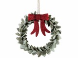 Coronita Craciun textil verde rosu &Oslash; 25 cm
