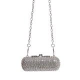 Geanta mini argintie cu strasuri elegante