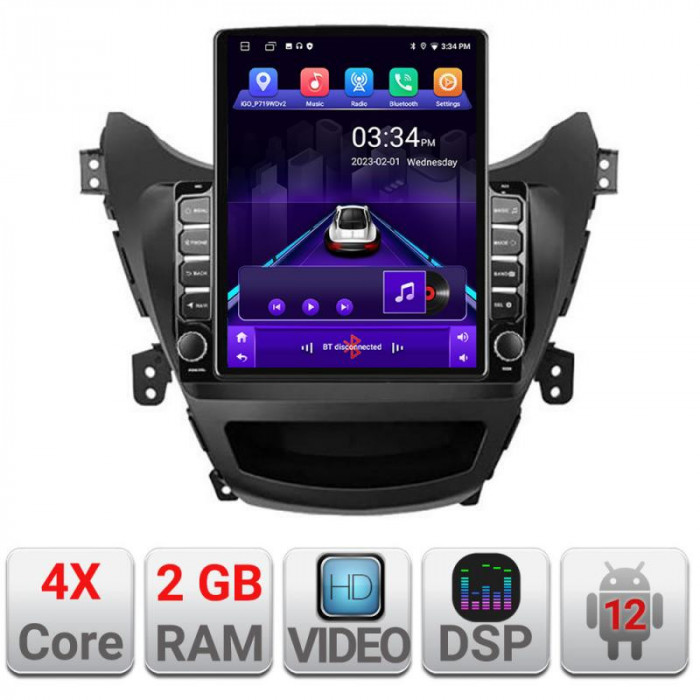 Navigatie dedicata Hyundai Elantra 2013-2015 K-359 ecran tip TESLA 9.7&quot; cu Android Radio Bluetooth Internet GPS WIFI 2+32 DSP Q CarStore Technology