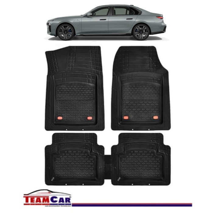 Covorase Auto TeamCar&reg; Tip Tavita Compatibile BMW Seria 7 G70 (2022&ndash;prezent) Negru Material Rezistent