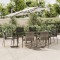 Gossi set mobilier de gradina cu perne, 7 piese, negru/gri, poliratan