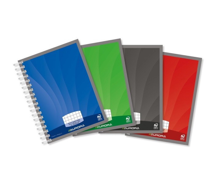 Caiet cu spirală A6 Aurora, 50 file - 90g/mp, coperți carton lucios, matematică