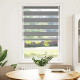 Jaluzea Zebra Gri 90 x 150 cm vidaXL, Rulou Dublu Strat, Material Poliester, Protectie Solara, Design Modern