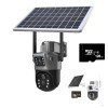 Camera supraveghere 4G cu doua lentile cu panou solar 6MP, card 128Gb inclus, cartela telefonica
