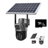 Cumpara ieftin Camera supraveghere 4G cu doua lentile cu panou solar 6MP, card 128Gb inclus, cartela telefonica