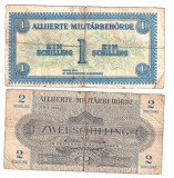 AUSTRIA (OCUPATIA GERMANA) SET 1 EIN SI 2 ZWEI SCHILLING 1944
