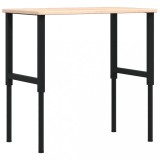Cumpara ieftin Banc lucru 100x60x(71,5-98) cm lemn masiv stejar dreptunghiular