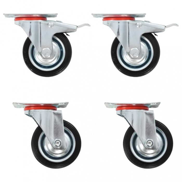 Gossi roti pivotante, 4 buc., 75 mm