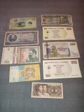 Lot 9 bancnote de colectie, circulate, tari diverse, inclusiv Romania