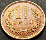 Cumpara ieftin Moneda exotica 10 YEN - JAPONIA, anul 1990 * cod 1435