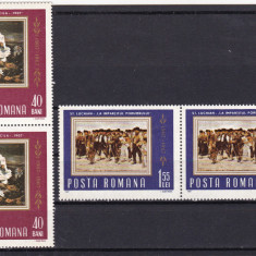 ROMANIA 1967 LP 648 - 60 ANI RASCOALA TARANILOR PERECHE MNH