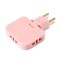 Adaptor Triplu Stecher Pentru Priza Techstar&reg; TS-A3 Cu Rotire 180&deg;, 250V, 10A, Compatibil EU/US, Roz