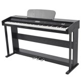 VidaXL Pian digital cu 88 de clape, cu pedale, placă melamină, negru