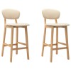 VidaXL Scaune de bar, 2 buc., crem, material textil