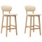 vidaXL Scaune de bar, 2 buc., crem, material textil