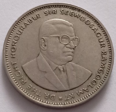Mauritius , One Rupee 1991 foto