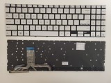 Tastatura Laptop, Asus, VivoBook 16 X1602Z, X1602ZA, iluminata, argintie, layout US