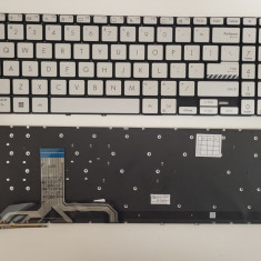 Tastatura Laptop, Asus, VivoBook 15 M1503Q, X1502ZA, X1502VA, M1502Z, M1502ZA, iluminata, argintie, layout US