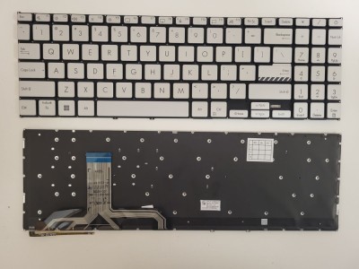 Tastatura Laptop, Asus, VivoBook 15 D1502I, D1502IA, D1502Y, D1502YA, D1502Q, D1502QA, iluminata, argintie, layout US foto