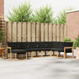 vidaXL Set de canapele de exterior cu pernă 8 pcs Alb și negru 3389758